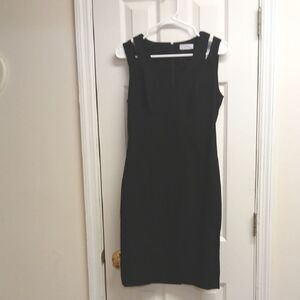 CALVIN KLEIN Elegant Black Split Shoulder Sleeveless Dress Size 4